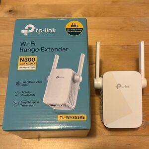 TP-Link N300 WiFi Extender(TL-WA855RE)-WiFi Range Extender, up to 300Mbps speed.